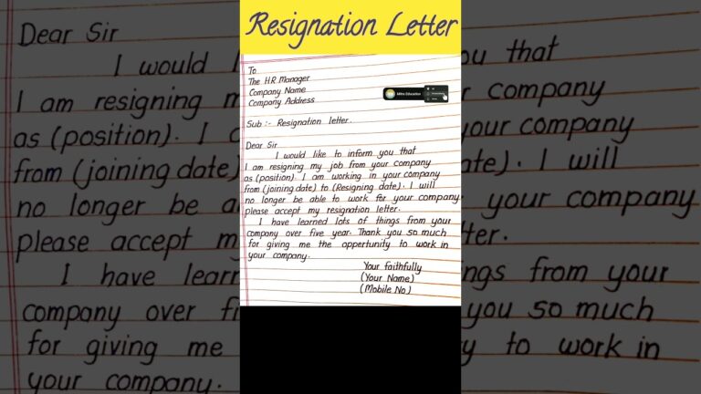 Resignation Letter | How to Write Resignation Letter in English #handwriting #resignationletter