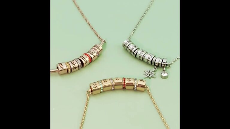 Custom Kids Family Name Charms Necklace for Mom