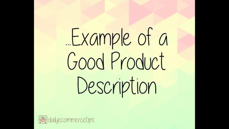 Example of a good ecommerce product description