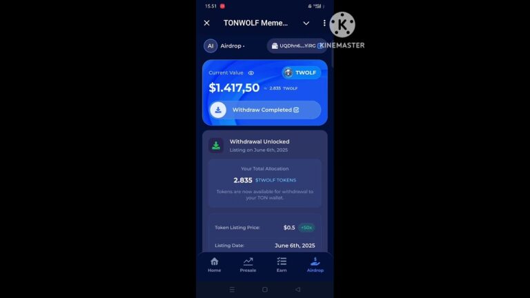 $TONWOLF Airdrop Landing REAL NO SCAM 🥶