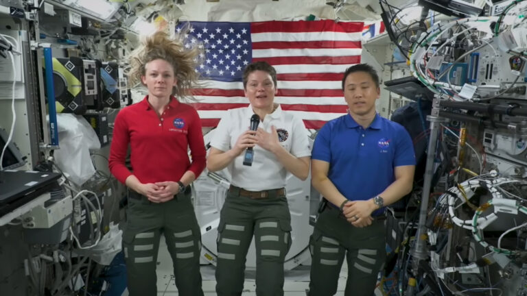 ‘We are proud to serve our country, both on Earth and in space’: NASA astronauts beam home July 4 message from ISS