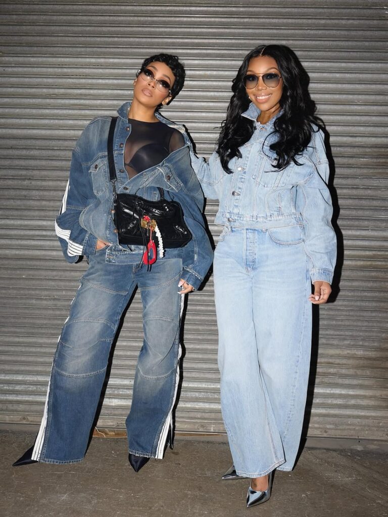 Brandy and Monica Promote the “Boy is Mine” Tour in Blue Denim Alexander Wang and Balenciaga Looks