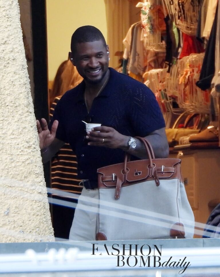 Usher and LeBron James Photographed with Tan and Orange Hermes ‘Murse’ Bags