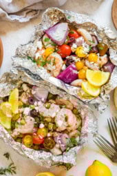 Shrimp Foil Packets | Greek Style for Quick Summer Meals