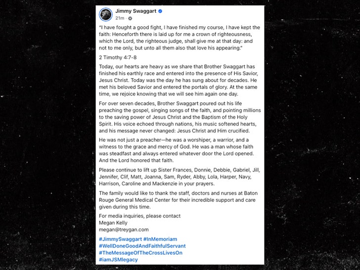 Televangelist Reverend Jimmy Swaggart Dead at 90