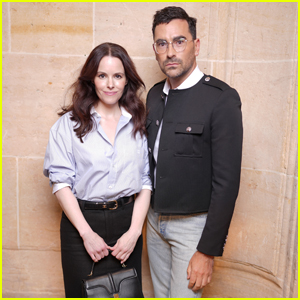 Dan Levy Reunites with ‘Schitt’s Creek’ Co-Star Emily Hampshire at Celine Fashion Show!