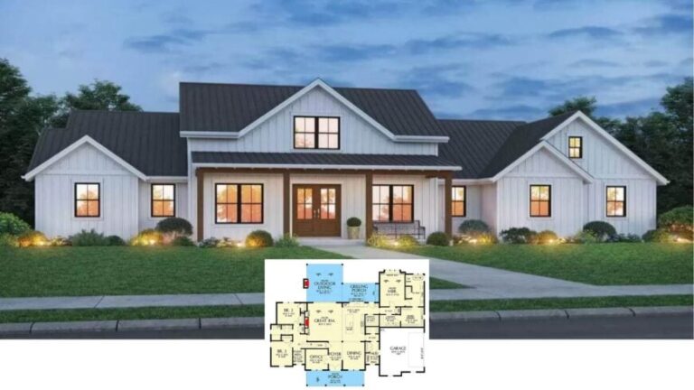 Discover a 2,671 Sq. Ft. Farmhouse with 4 Bedrooms and a Stunning Floor Plan Included