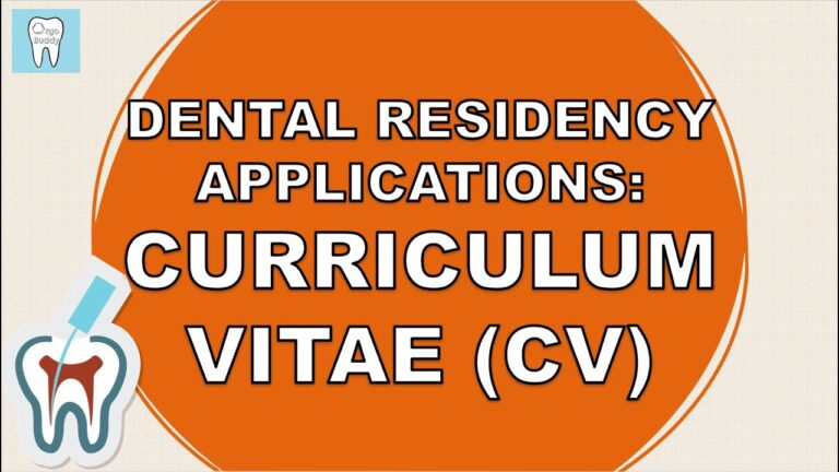 How to Write a CV (Curriculum Vitae) | Dental Residency Programs