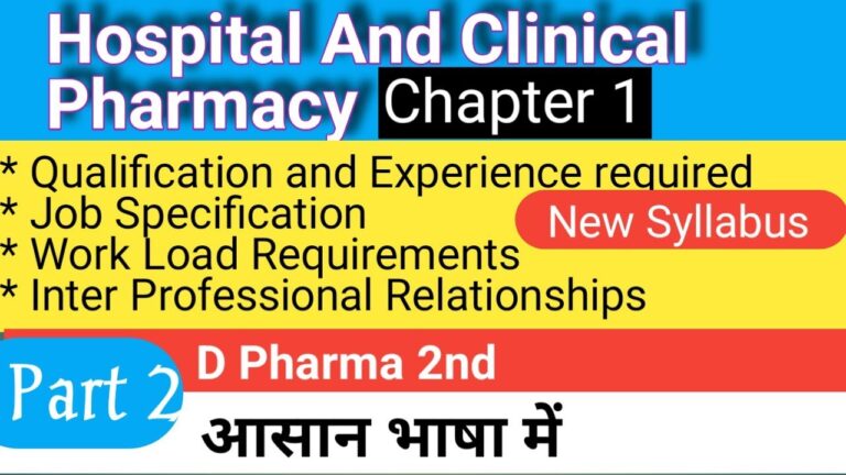 Hospital And Clinical Pharmacy chap.1Part 2 I Professional_Responsibilities I Qualification_Required