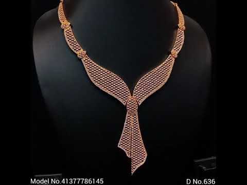 Cz/American Diamond Gold Silver  Rose Gold Polis Necklace/Women Jewellery Design/Imitation Jewellery
