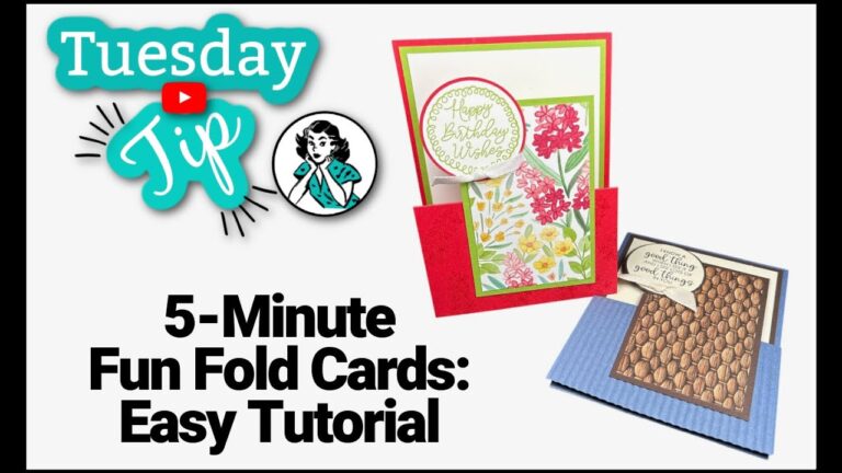 5 Minute Easy Fun Fold Cards for Guys & Gals Step by Step Tutorial