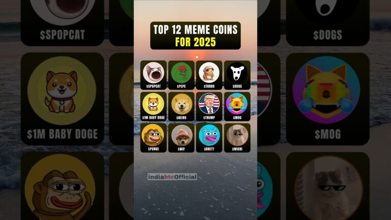 Top 12 Meme Coins For 2025 ? #crypto  #memecoin #100xaltcoins #100xgems #indiabtc #indiabtcofficial
