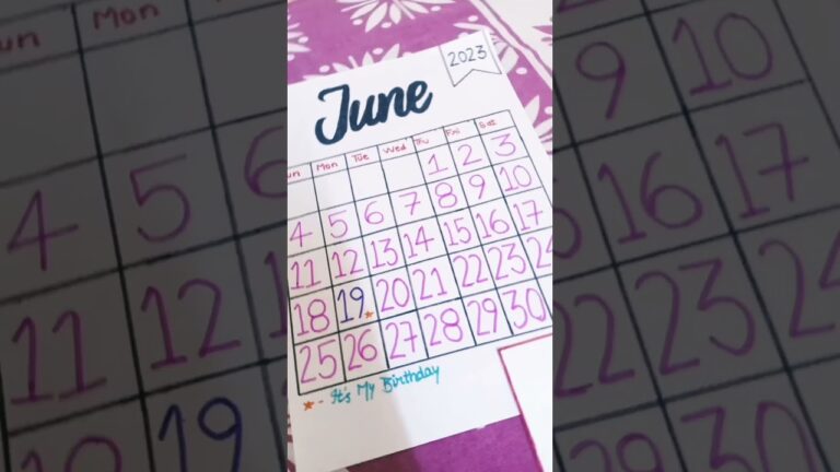 June calendar 2023 design/Calendar design ideas/want more??so comment/#inspiringcrafts #shorts