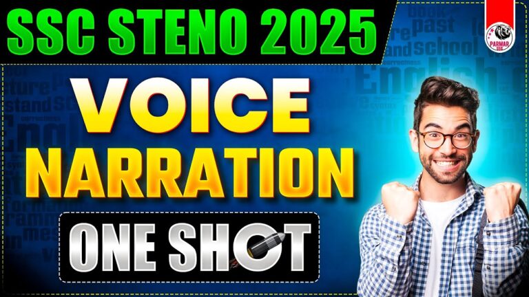 VOICE AND NARRATION ONE SHOT FOR SSC STENO EXAM 2025 |  PARMAR SSC