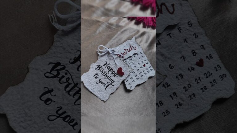 Recycled paper Birthday Card | Diy Calendar gift card #diy #giftideas