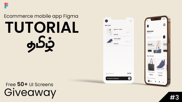 How to Design a Ecommerce Mobile App in Figma  | Part 3 | UI/UX Design Tutorial | Fs creation