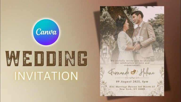 Personalised Wedding Invitation Card in Canva