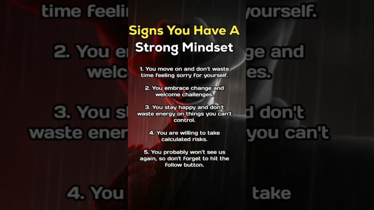 SINGS YOU HAVE A STRONG MINDSET