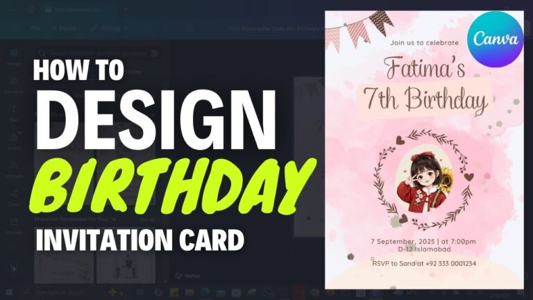 How To Create Birthday Invitation Cards In Canva | Canva Mobile | FULL TUTORIAL