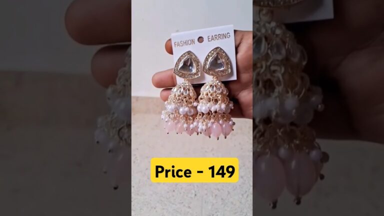 ₹149 woman & girls beautiful pink  earrings  #meesho #asmr #viral #jewellery #shorts  #earrings ❤✨️
