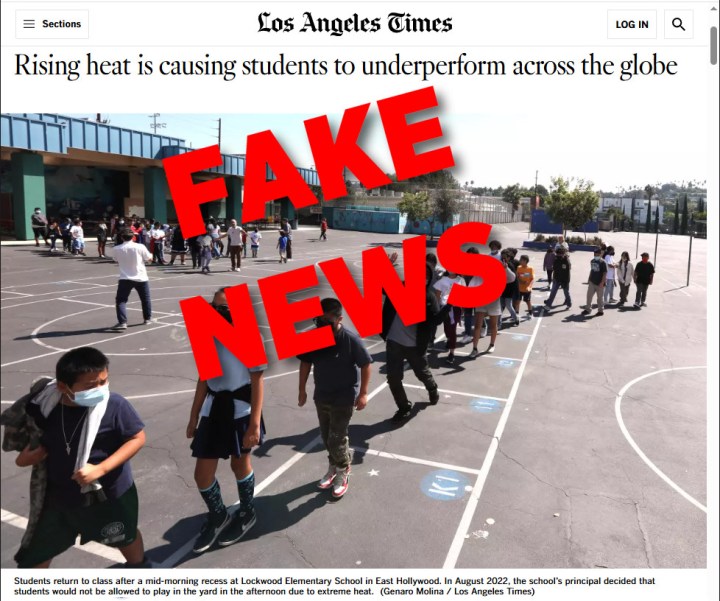 Wrong, Los Angeles Times, Declining Academic Rigor Is Responsible for Falling Test Scores, Not Climate Change – Watts Up With That?
