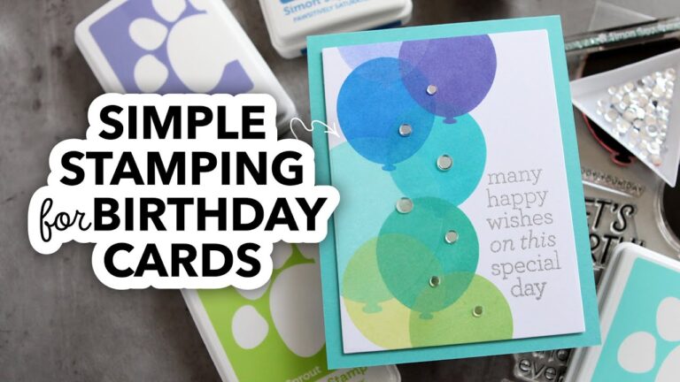 Simple stamping for a fun, cool-toned birthday card!