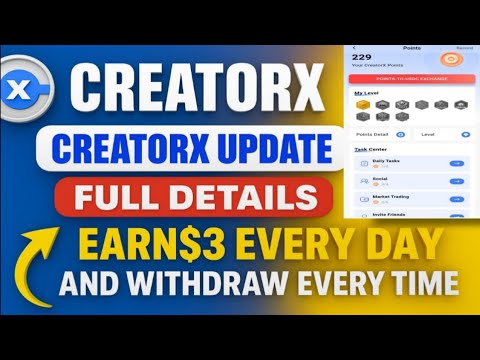 Latest Free Earning App Creatorx | Earn $3 Daily Free | Full Details & Withdraw Anytime