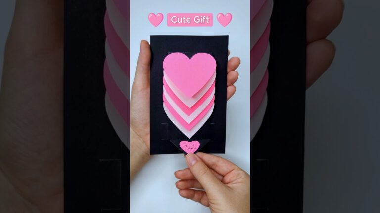 Cute Gift Idea 💖 Heart Waterfall Card for Valentine’s Day | DIY Craft | I LOVE YOU Pop Up Card