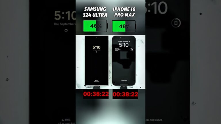 Samsung S24 Ultra vs iPhone 16 Pro Max – Insane Charging Test!⚡🔋 Who’s Faster?#shorts #viralvideo