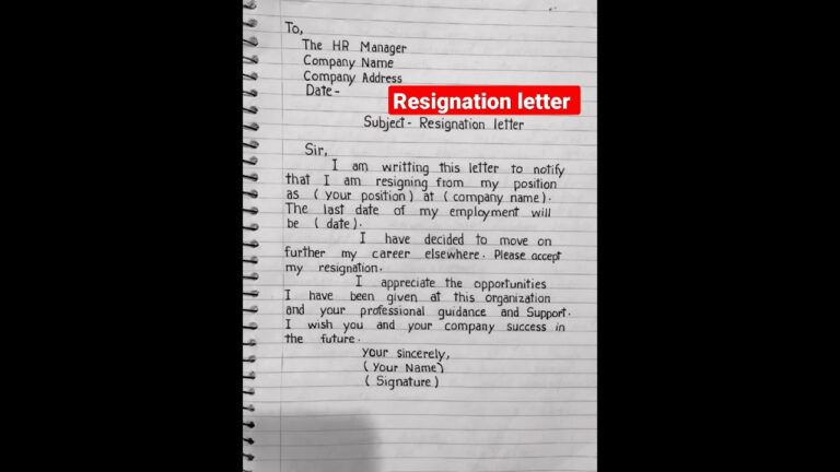 Resignation letter