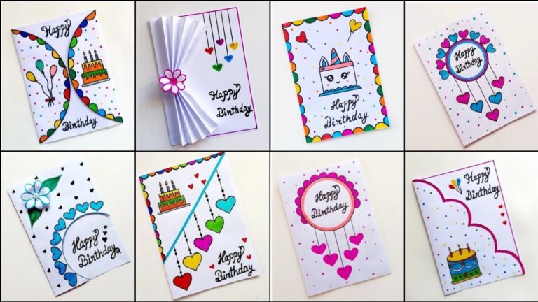 8 Easy & Beautiful white paper Handmade Happy  Birthday Greeting Card making 2024|DIY Birthday  Card