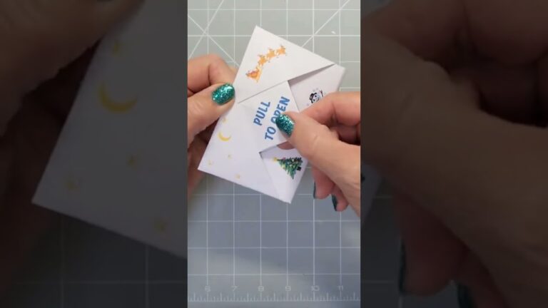 ✂️ Origami pull tab envelope 😲Tutorial link in comments & description #secretmessage #origami