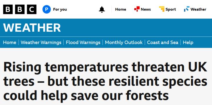 Rising Temperatures Threaten UK trees – Watts Up With That?