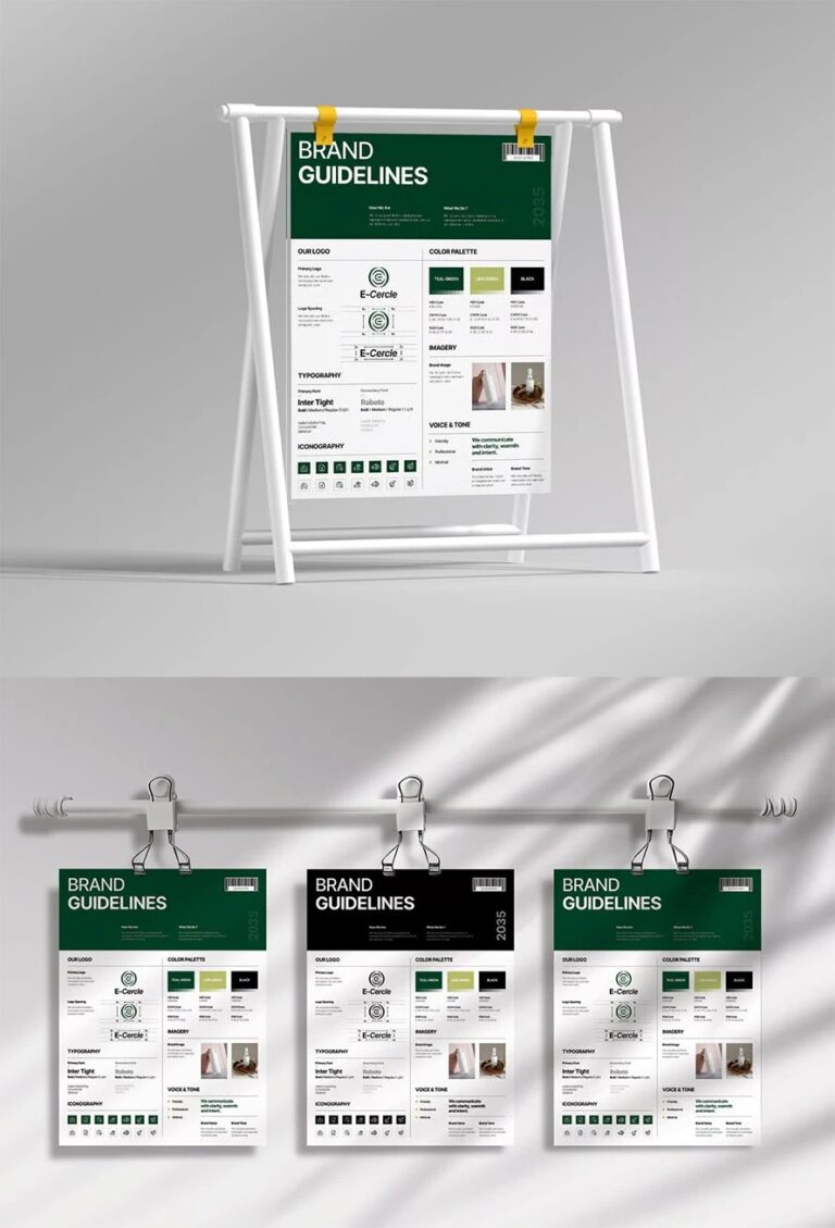 Modern Single Page Brand Guidelines Templates