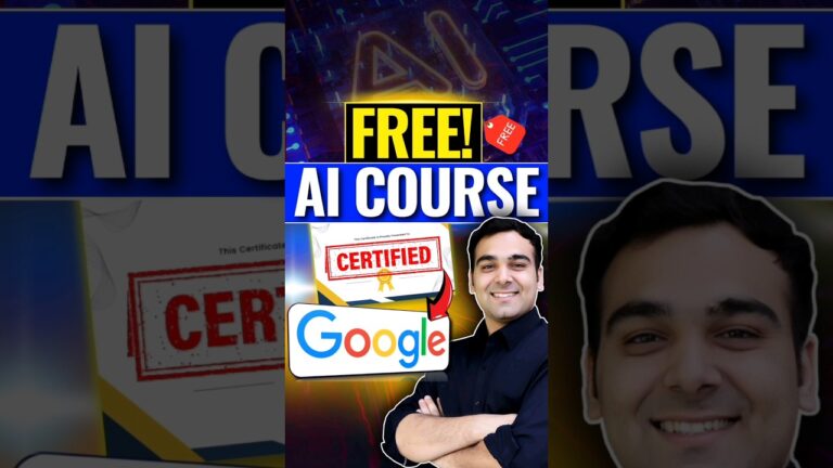 Good News FREE AI Course Certificate by Google🔥🤩 #shorts