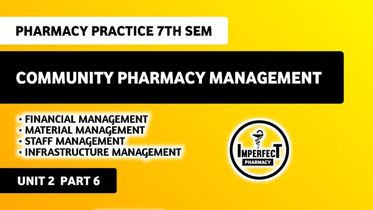Community Pharmacy Management | Unit 2 Pharmacy Practice B Pharm 7th Semester