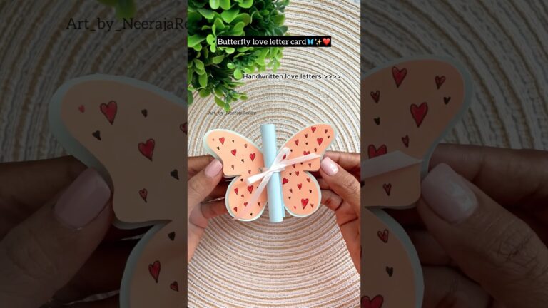 Butterfly love letter card 🦋✨❤️ #diy #craft #handmade #love #gift #couple #shorts #fyp #papercraft