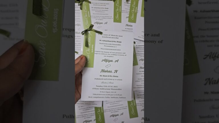 customized invitation cards 💚             #customized #carddesigner #trending #invitationcards