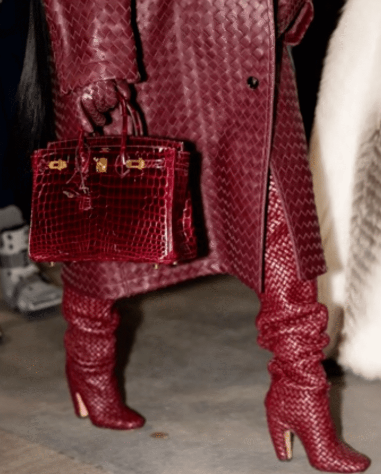 Cardi B and Stefon Diggs Spotted at Gillette Stadium—The Rapper Wears $17K Burgundy Bottega Veneta Leather Look