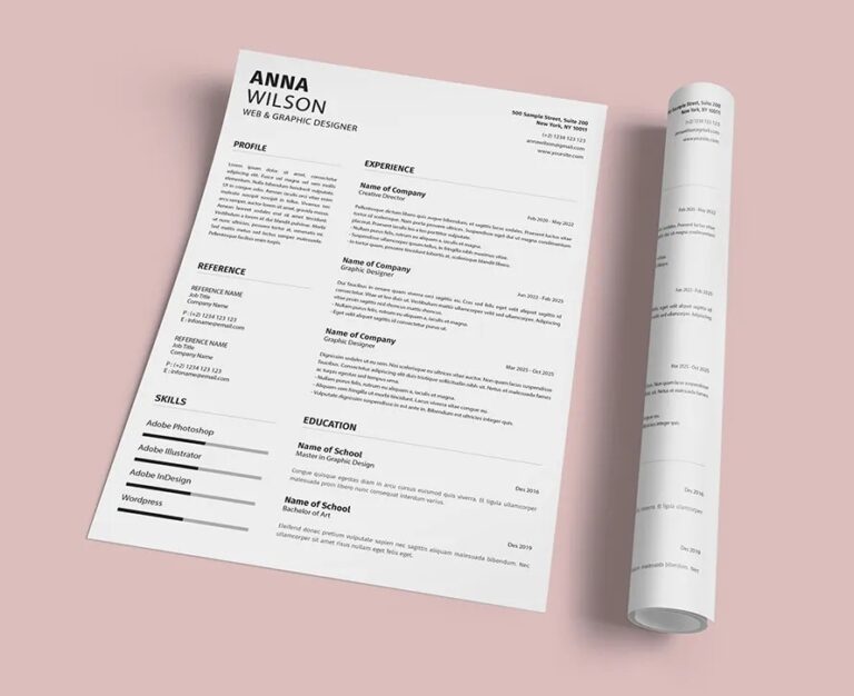 Minimal Free Resume Template (PSD)